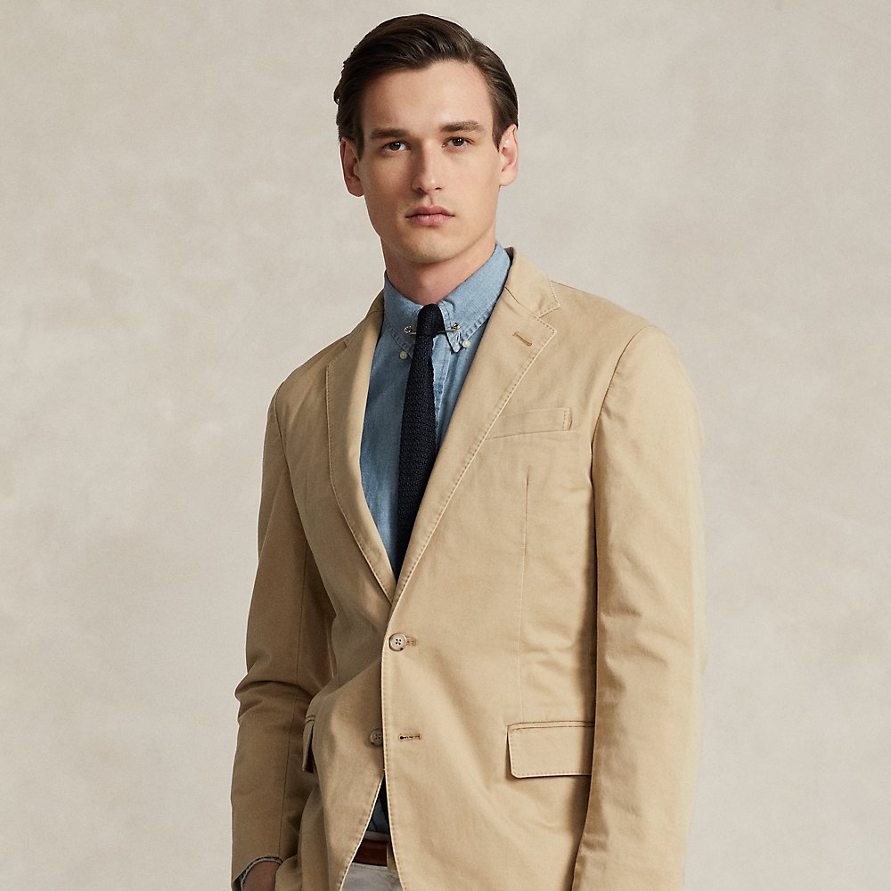 Ralph Lauren Polo Stretch Chino Suit Jacket In Monument Tan