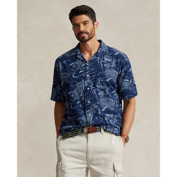 Polo Ralph Lauren Printed Cotton And Linen-blend Shirt In Koi