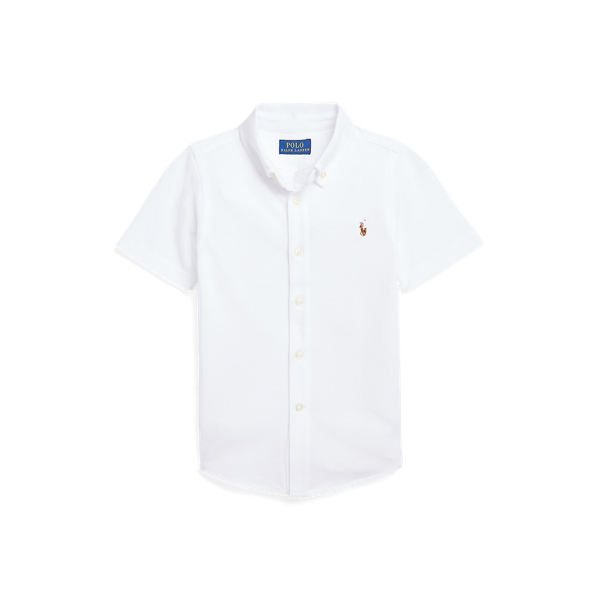 Polo Ralph Lauren Toddler & Little Boys Knit Oxford Short-sleeve Shirt In White