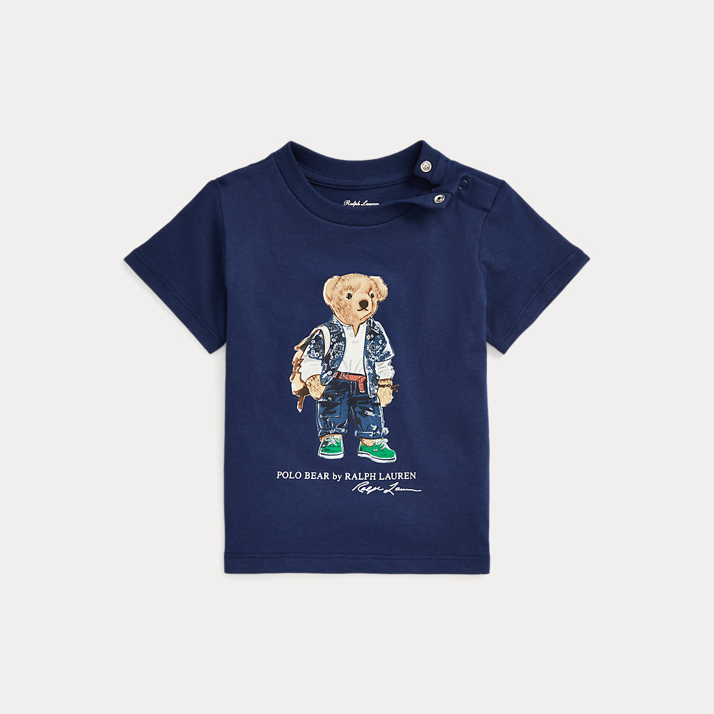 Shop Ralph Lauren Polo Bear Cotton Jersey T-shirt In Blue