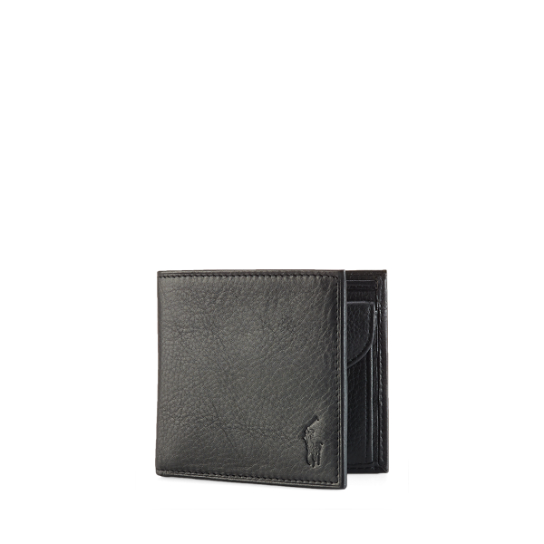 Polo Ralph Lauren Coin-pocket Leather Wallet In Black
