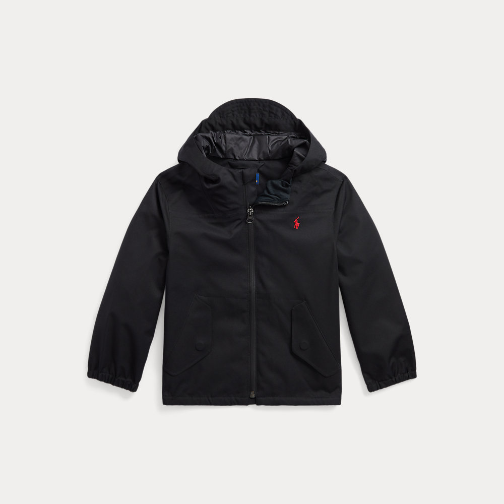 Polo Ralph Lauren P-layer 1 Water-repellent Hooded Jacket In Black