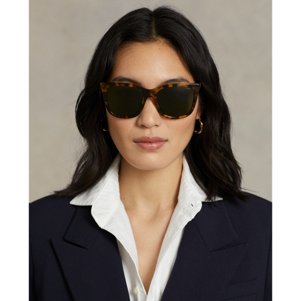 Ralph Lauren Polo Wayfarer Sunglasses In Shiny Havana