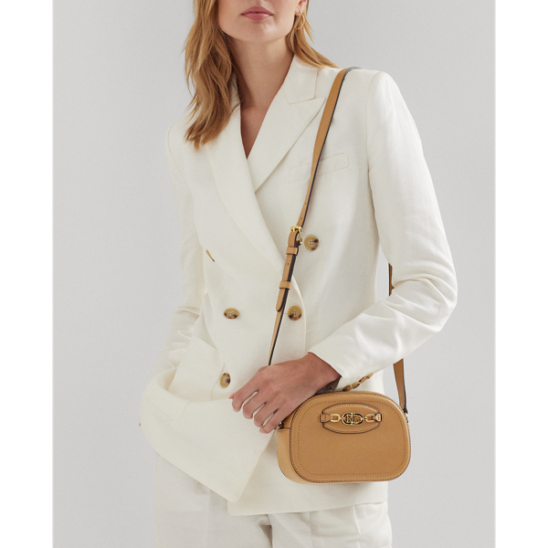 Lauren Ralph Lauren Leather Medium Jordynn Crossbody Bag In Camel
