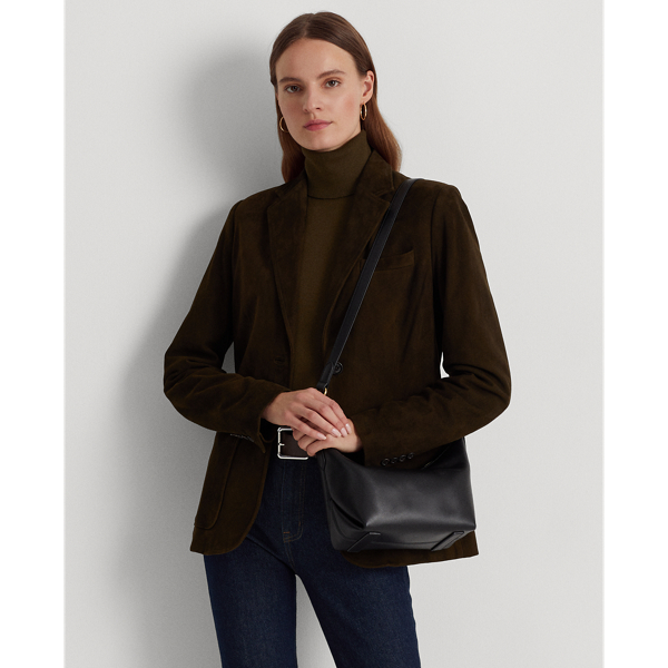 Lauren Ralph Lauren Leather Small Kassie Shoulder Bag Woman Handbag Black Size - Bovine Leather
