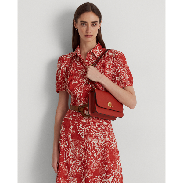 Ralph Lauren Leather Medium Sophee Bag In Red Sunstone