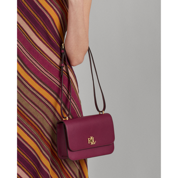 Ralph Lauren Leather Medium Sophee Bag In Plum Caspia