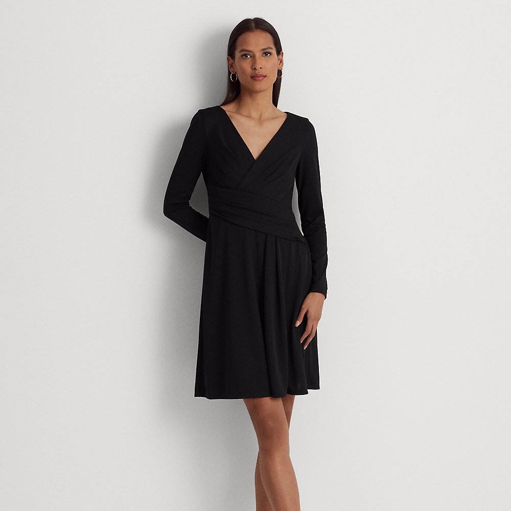 Lauren Ralph Lauren Jersey Long-sleeve Dress In Black