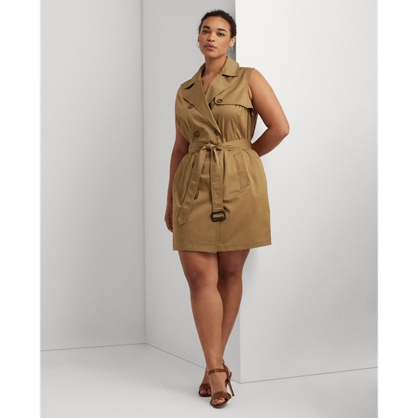 Micro-sanded Twill Sleeveless Dress In New Tan