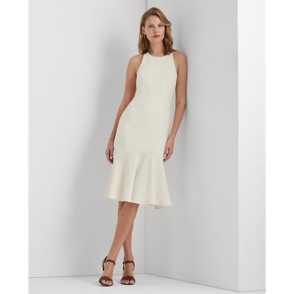 Lauren Ralph Lauren Pleated Metallic Chiffon Cocktail Dress