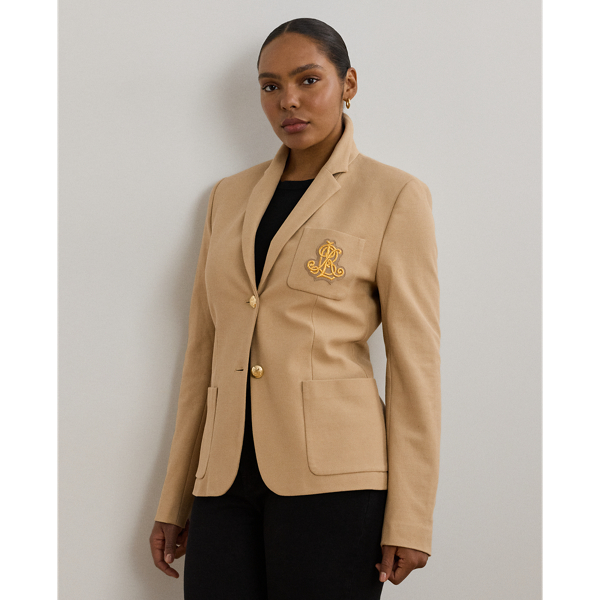 Lauren Woman Bullion Jacquard Blazer In Birch Tan