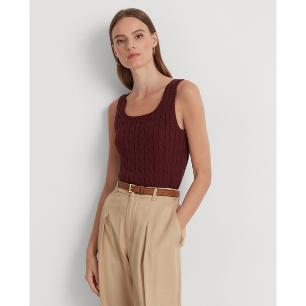 Lauren Ralph Lauren Cable-Knit Sleeveless Sweater - Macy's