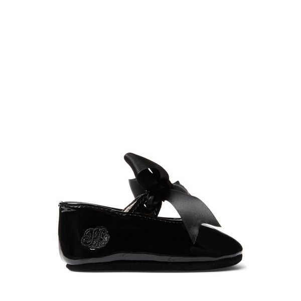 Polo Ralph Lauren Briley Faux-leather Mary Jane Slipper In Black