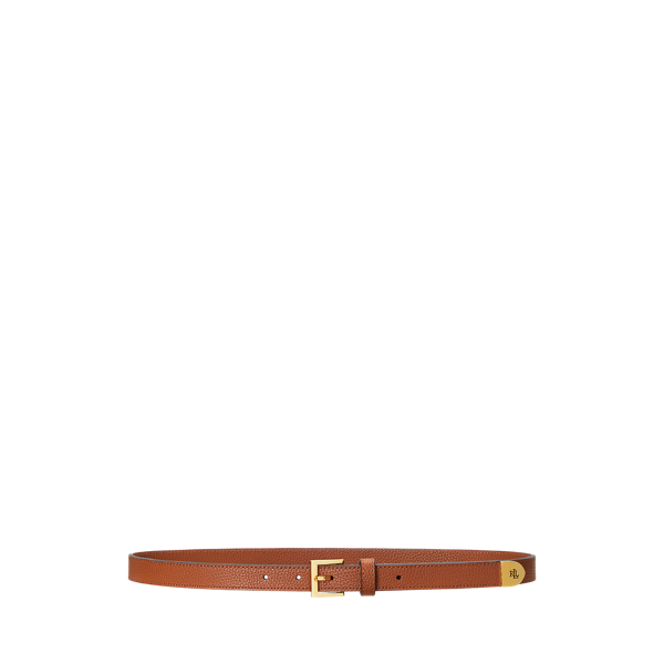 Ceinture fine en cuir grainé - Lauren - Modalova
