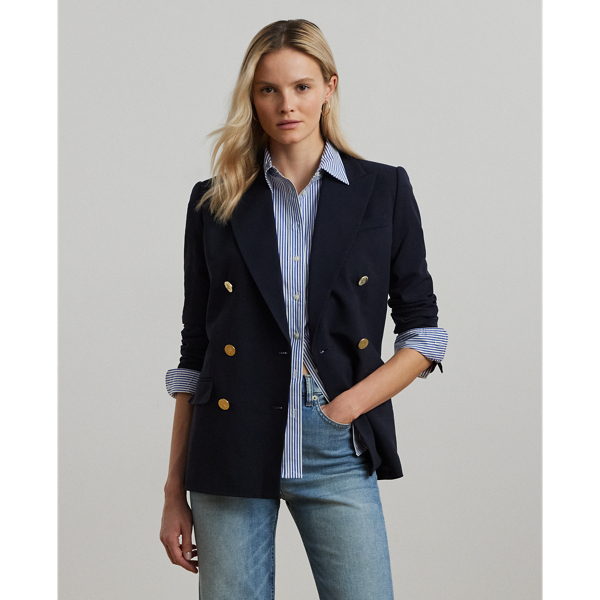 Blazer coupe croisée en crêpe de laine - Lauren - Modalova