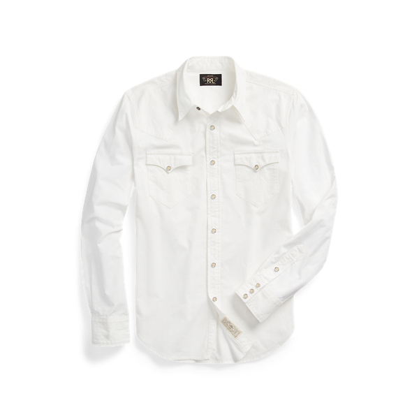 Shop Rrl Slim Fit Poplin Western Shirt In White