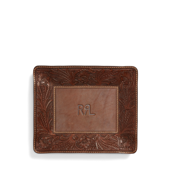 Shop Rrl Hand-tooled Leather Valet Tray In Brown