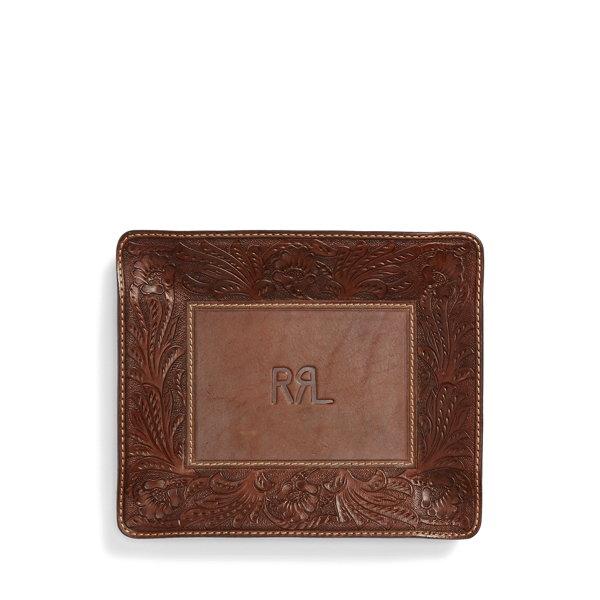 Rrl Hand-tooled Leather Valet Tray In Brown