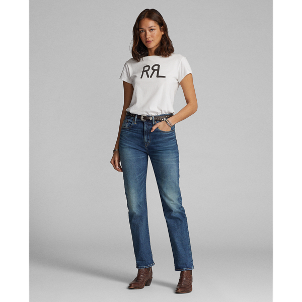 Mid-rise, straight fitting jeans made with 11.75 oz. Japanese denim with extra stretch. Late '60s construction and detailing. Zip fly. Dyed with indigo.