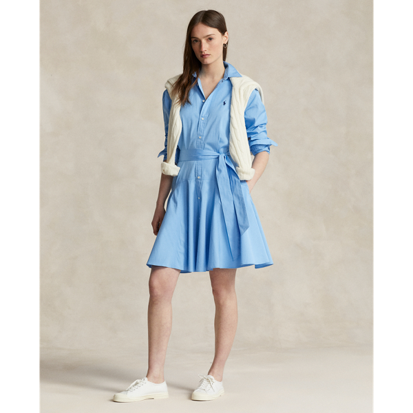 Ralph Lauren Paneled Cotton Shirtdress In Astor Blue | ModeSens