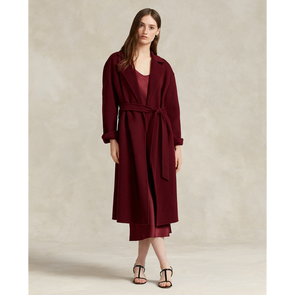 Polo Ralph Lauren Wool-blend Wrap Coat In Garnet