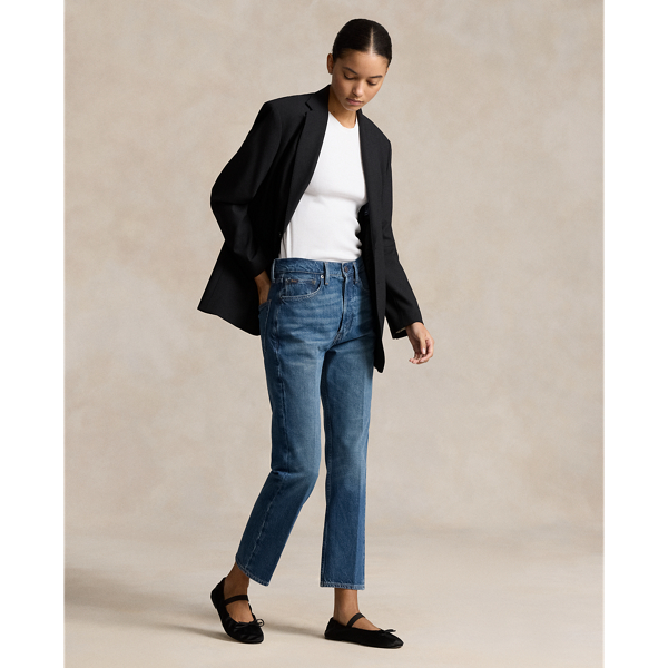 Jean 7/8 droit décontracté taille haute - Polo Ralph Lauren - Modalova