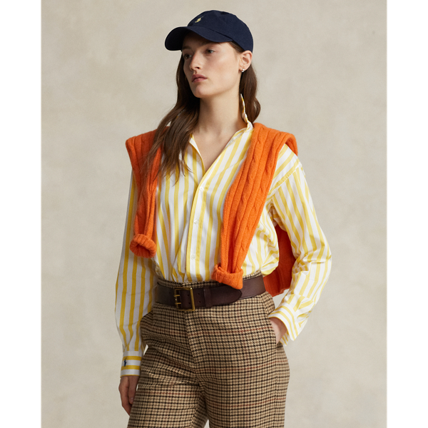 Polo Ralph Lauren Relaxed Fit Striped Cotton Shirt In Yellow/white Stripe