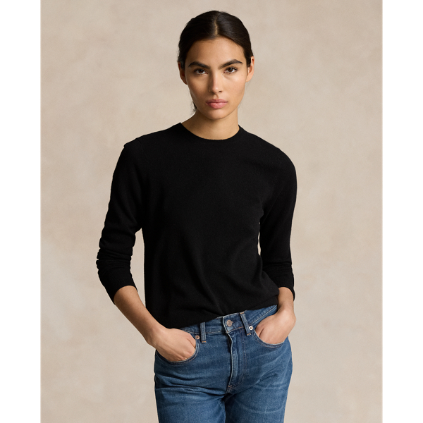 Ralph Lauren Cashmere Crewneck Sweater In Polo Black