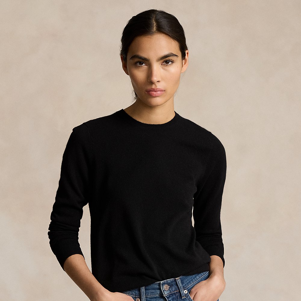 Ralph Lauren Cashmere Crewneck Sweater In Polo Black
