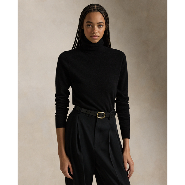 Ralph Lauren Slim Fit Cashmere Turtleneck In Polo Black