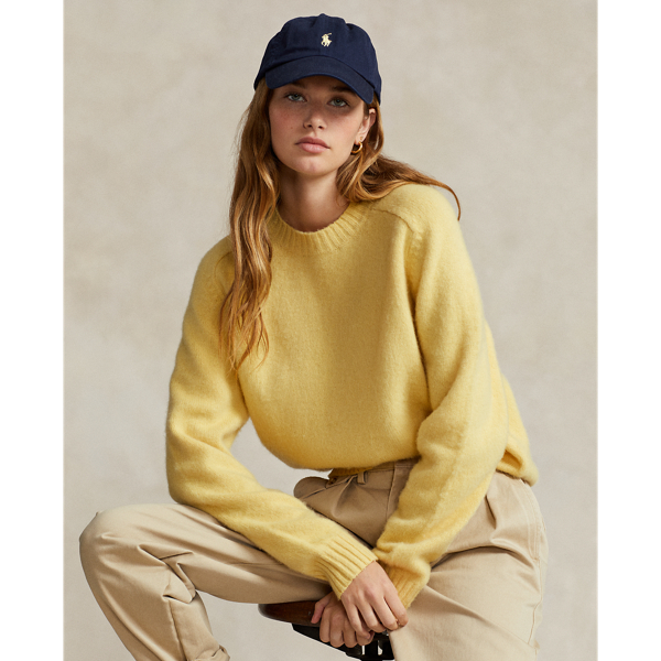 Ralph Lauren Saddle-sleeve Wool-cashmere Sweater In Soft Yellow