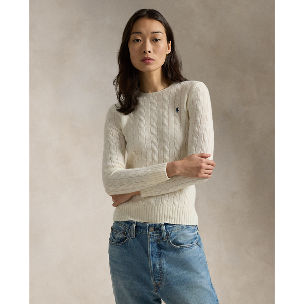 Ralph Lauren Cable-knit Wool-cashmere Sweater In Authentic Cream