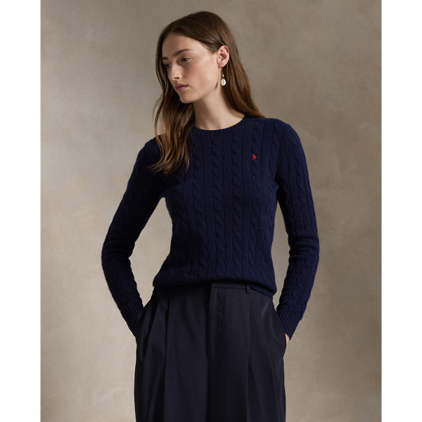 Ralph Lauren Cable-knit Wool-cashmere Sweater In Hunter Navy