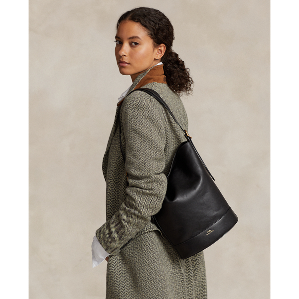 Ralph lauren deals black bucket bag