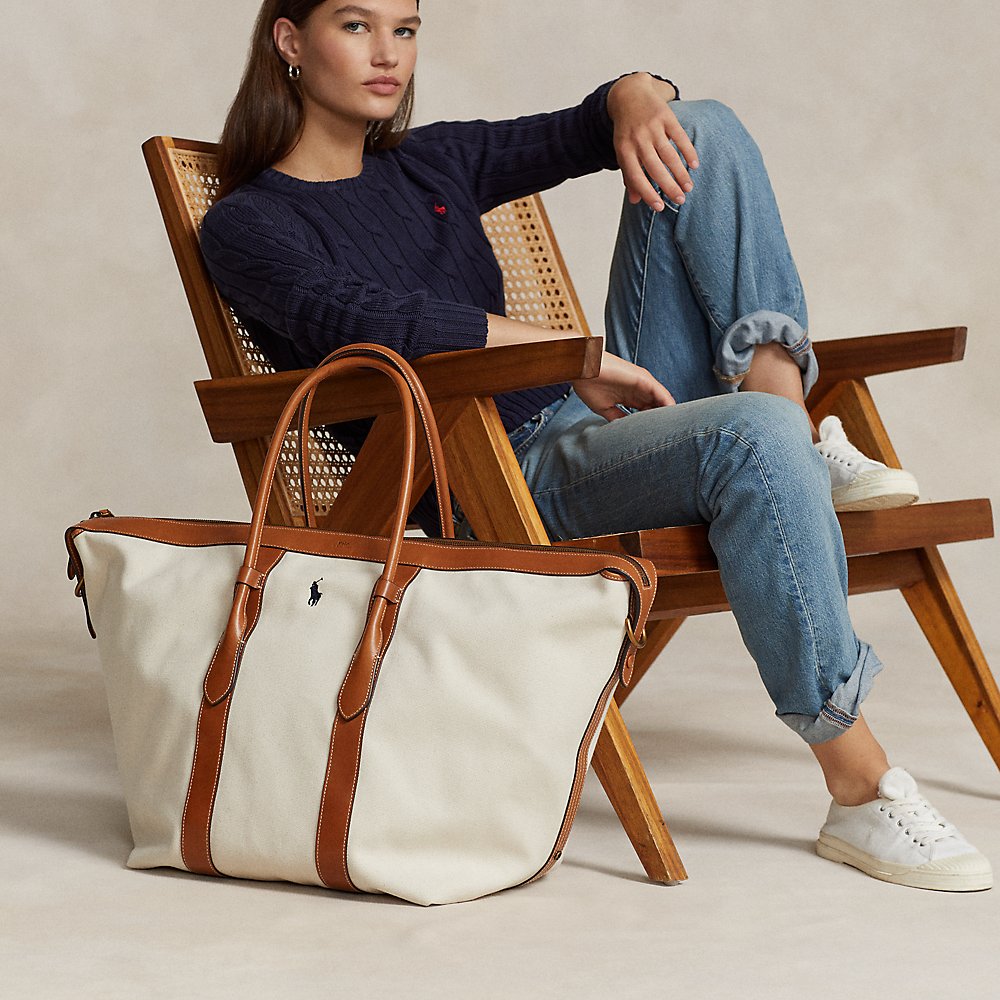 Ralph Lauren Canvas Extra-large Bellport Tote In White