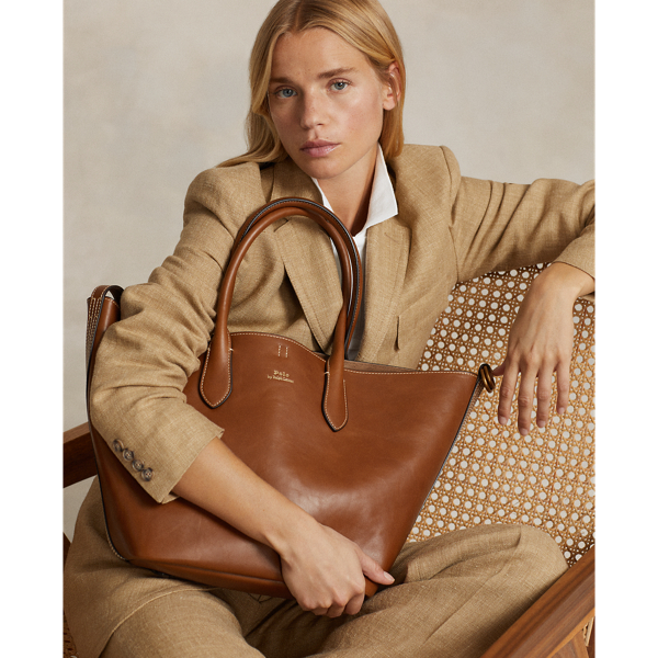 Lauren Ralph Lauren Clare Leather Tote - Riviera Sun