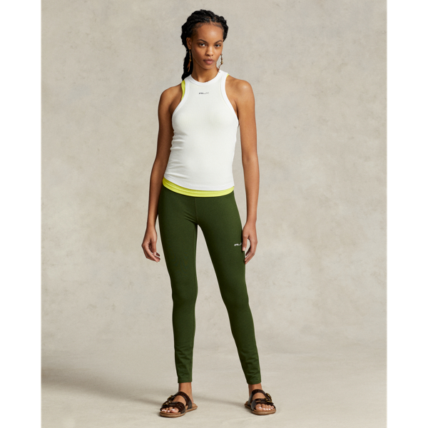 Ralph Lauren Repeat-logo Stretch Legging In Nymph Green