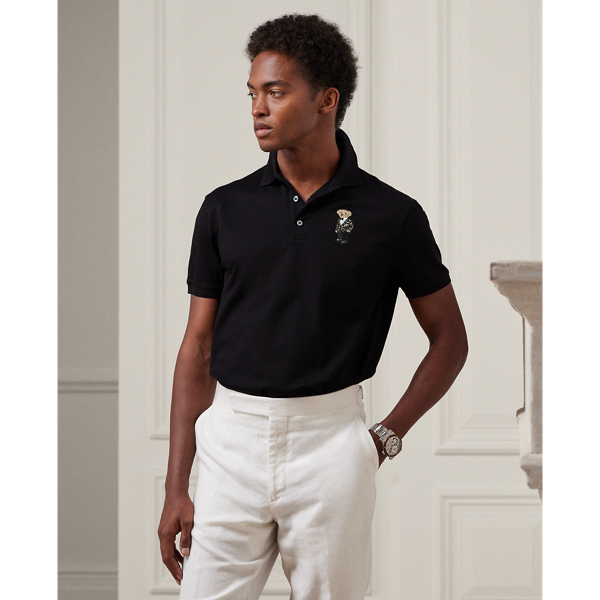 Cotton Pique Polo Shirt in White - Ralph Lauren Purple Label