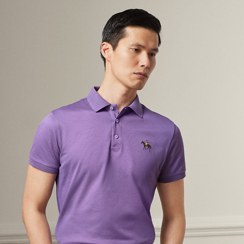 Ralph Lauren Purple Label Custom Slim Fit Piqué Polo Shirt In Wisteria
