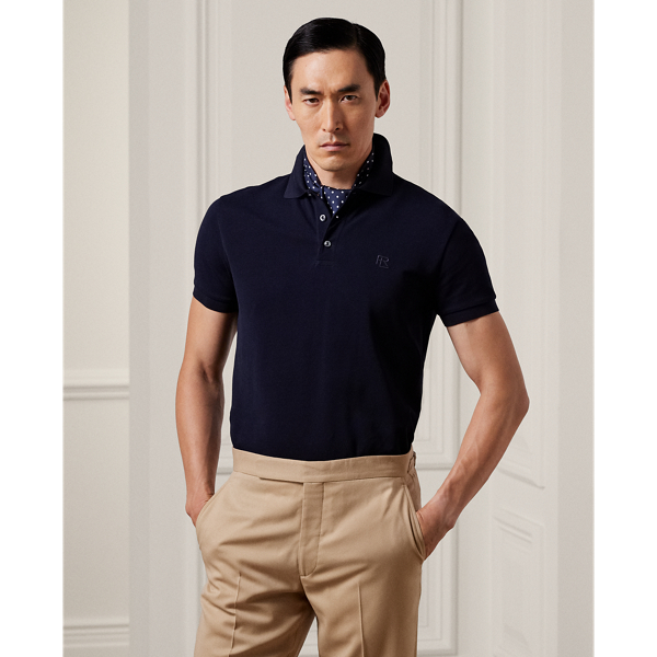 Ralph Lauren Purple Label Custom Slim Fit Piqué Polo Shirt In Classic Chairman Navy