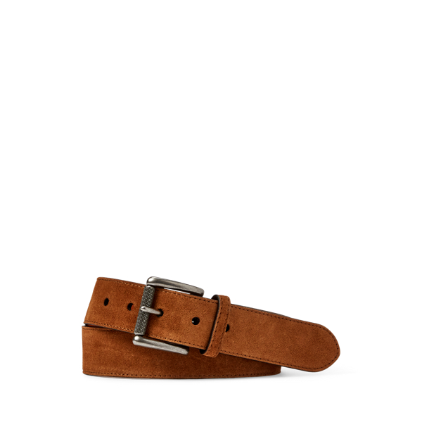Ralph Lauren Suede Roller-buckle Belt In Cacao