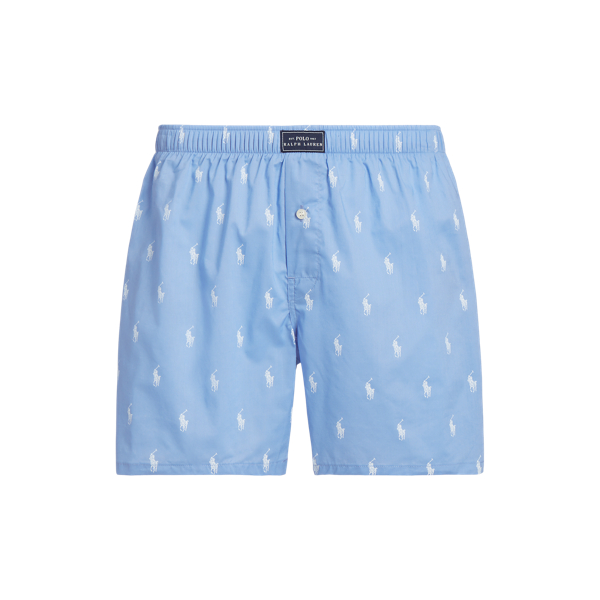 Polo Ralph Lauren Men's Allover Pony Woven Boxers In Beach Blue