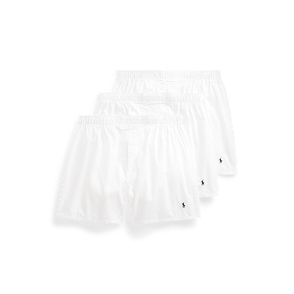 Polo Ralph Lauren Classic Woven Cotton Boxer 3-pack In White | ModeSens
