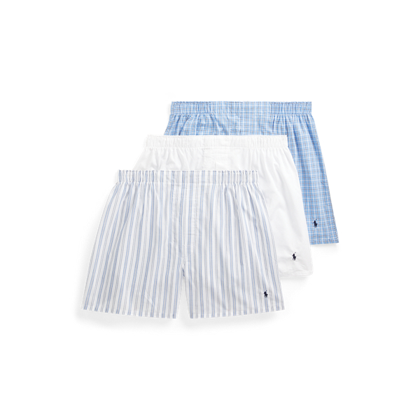 Polo Ralph Lauren Pack Of Three Boxers In White/plaid
