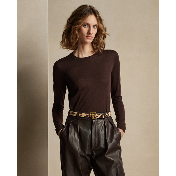 Polo Ralph Lauren Cashmere Crewneck Sweater In Brown
