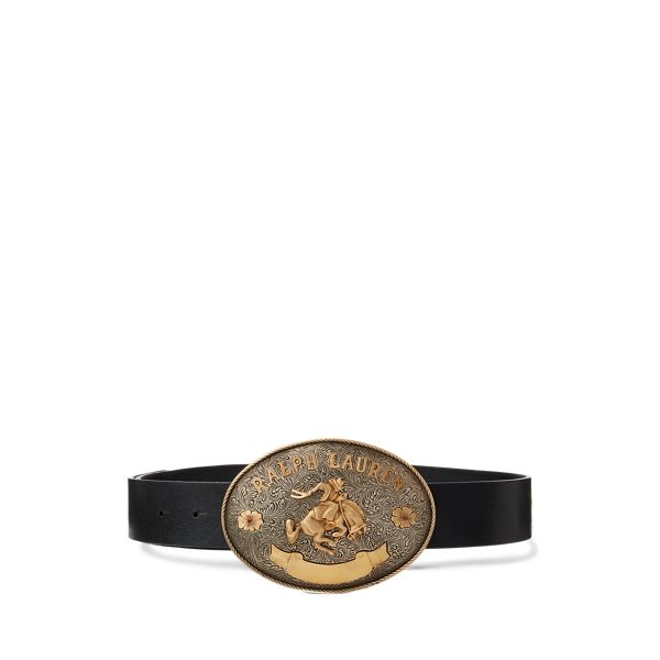 Ceinture large en cuir vachette rodéo - Collection - Modalova