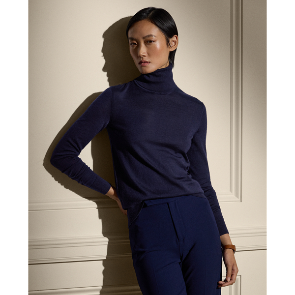 Ralph Lauren Cashmere Turtleneck Sweater In Lux Navy