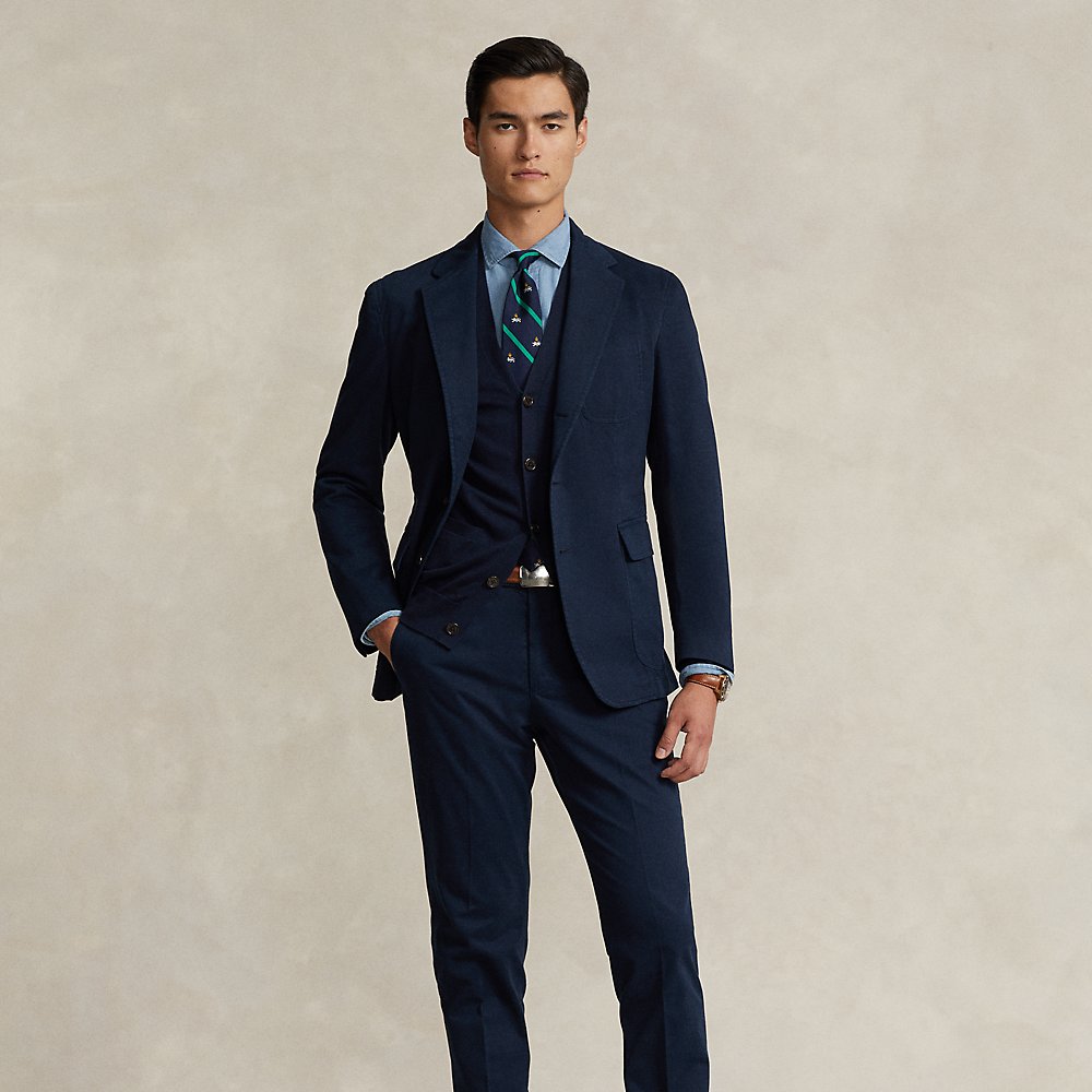 Ralph Lauren Garment-dyed Stretch Chino Suit Trouser In Bright Navy