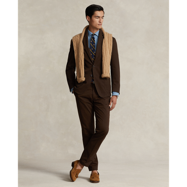 Ralph Lauren Garment-dyed Stretch Chino Suit Trouser In Dark Beech