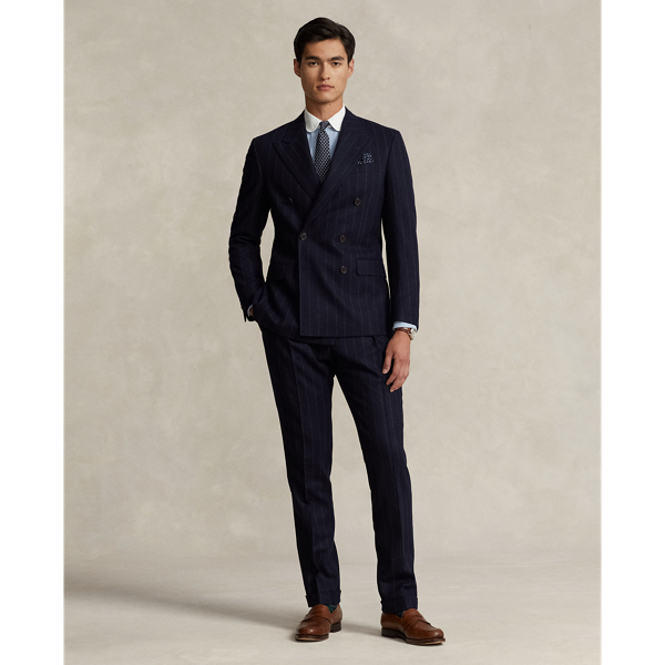 Ralph Lauren Polo Chalk-stripe Wool Flannel Suit In Navy Pinstripe ...